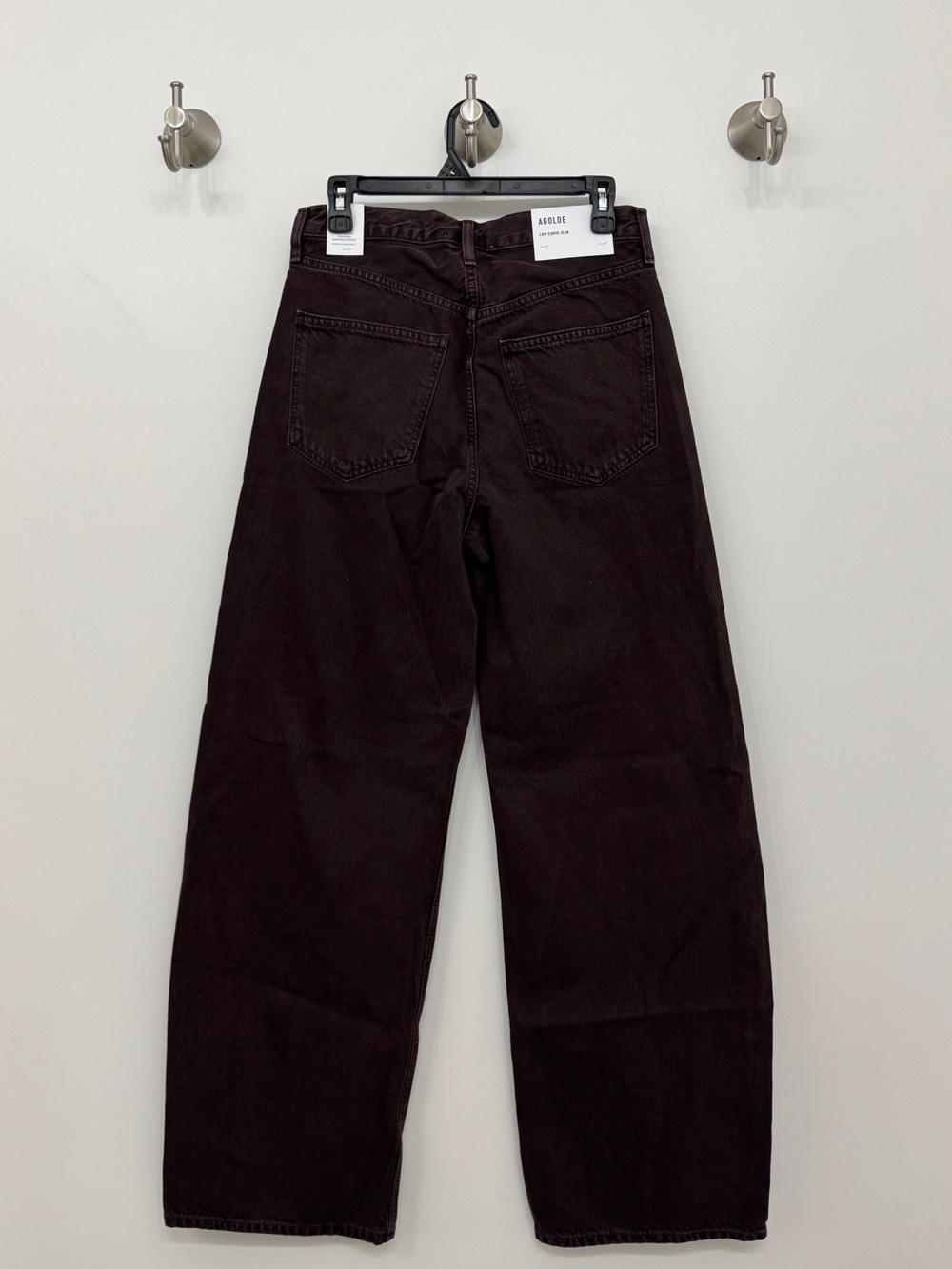 AGOLDE Low Curve mid-rise straight-leg jeans sloe berry brown barrel jeans 24 26 - Picture 9 of 13